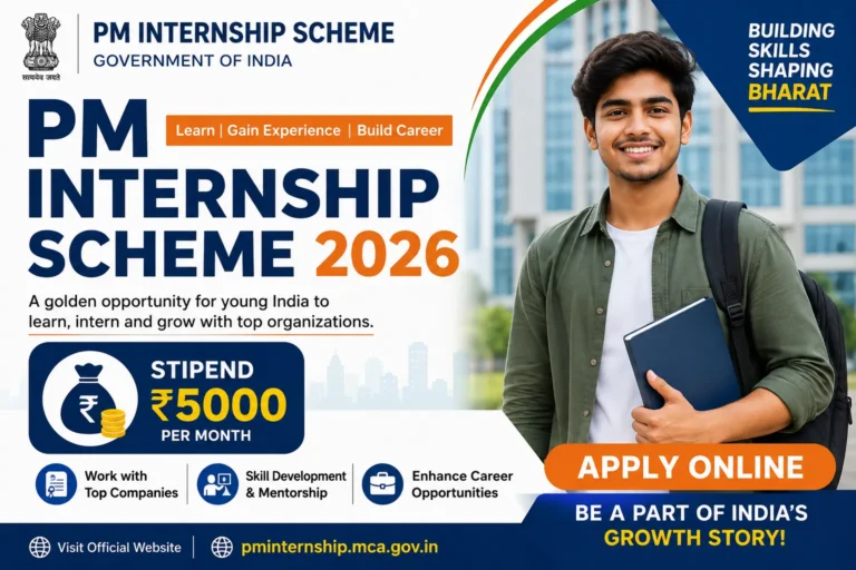 PM Internship Scheme 2026 Stipend ₹5000, Apply Online